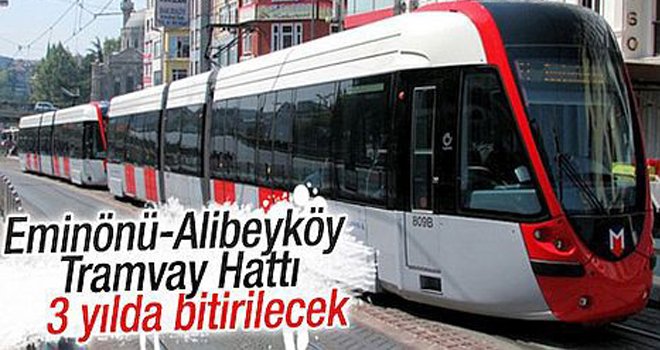 Eminönü-Alibeyköy Tramvay Hattı 3 Yılda Bitecek