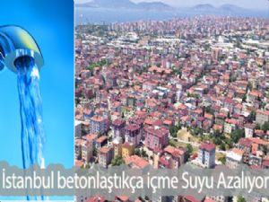 İstanbul betonlaştıkça içme suyu azalıyor