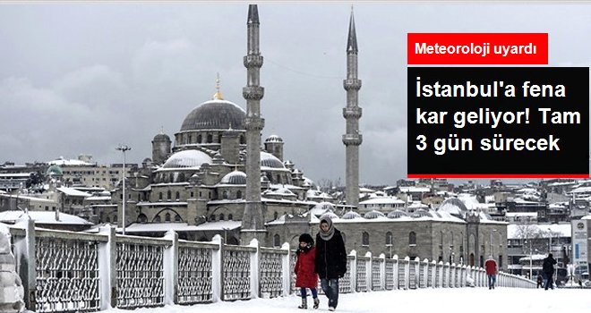 İstanbul'a 3 Gün Kar Yağacak