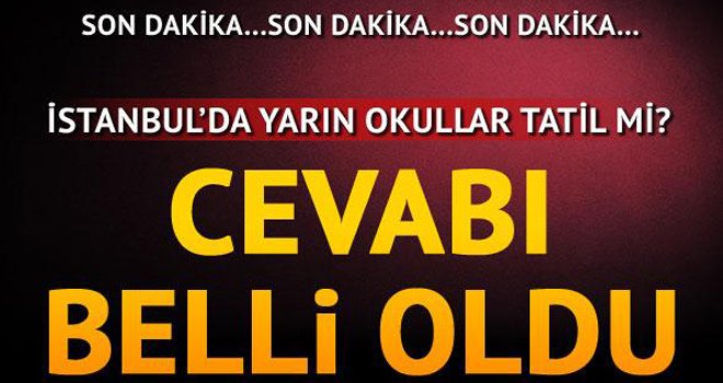 İstanbul’da okullar yarın tatil mi? 