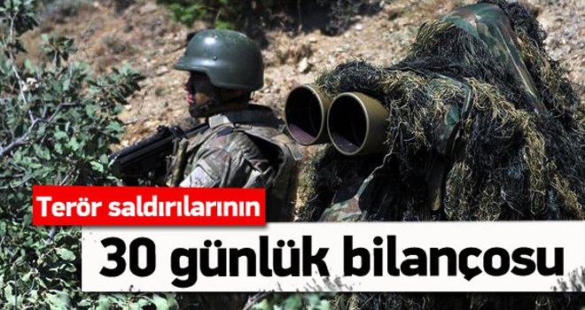 Terör saldırılarının 30 günlük bilançosu