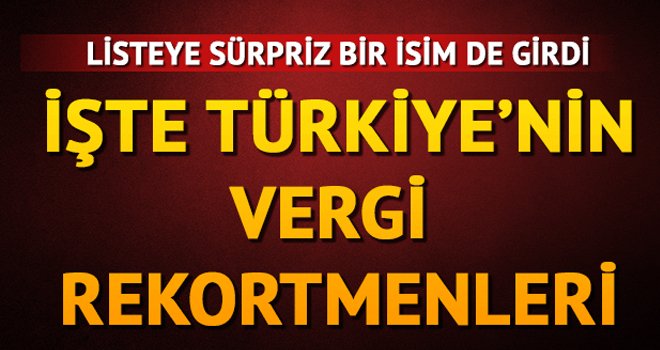 Türkiye'nin vergi rekortmenleri açıklandı