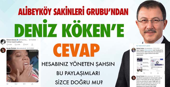 ALIBEYKÖY SAKİNLERİNDEN DENİZ KÖKEN’E CEVAP...