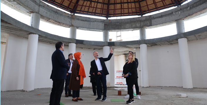 Başkan Özmen Güzeltepe Cemevi inşaatını gezdi