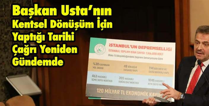 Başkan Usta’nın Kentsel Dönüşüm İçin  Yaptığı Tarihi Çağrı Yeniden  Gündemde