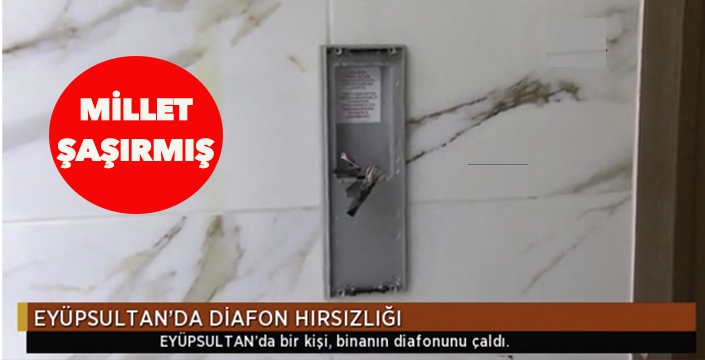 Eyüpsultan'da 'diyafon' hırsızlığı