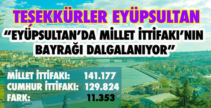 EYÜPSULTAN’DA MİLLET İTTİFAKI’NIN BAYRAĞI DALGALANIYOR