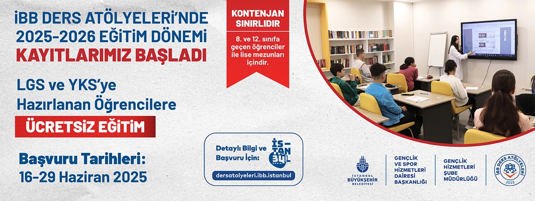 İBB DERS ATÖLYELERİ'NDE BAŞVURULAR BAŞLADI