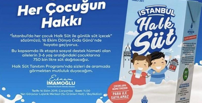 İBB’NİN ÖNCELİĞİ, HER ÇOCUĞA HER SABAH BİR BARDAK SÜT İÇİRMEK