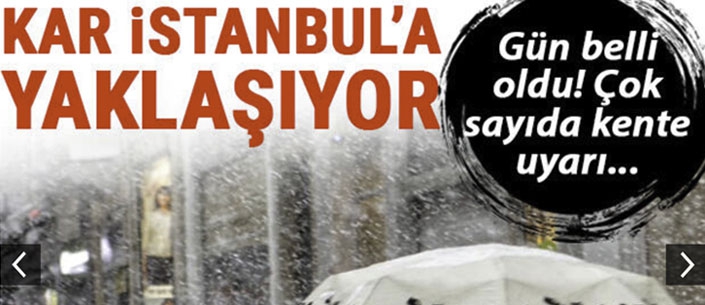 İstanbul'a kar yağacak