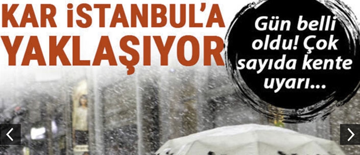 İstanbul'a kar yağacak