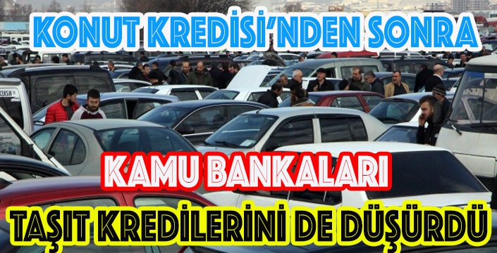 KAMU BANKALARI TAŞIT KREDİLERİNİ DÜŞÜRDÜ