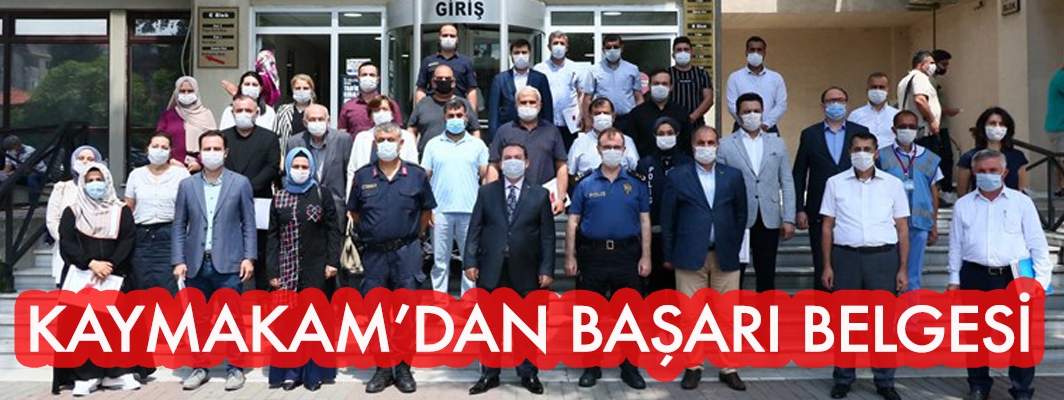 KAYMAKAM’DAN BAŞARI BELGESİ