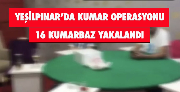 YEŞİLPINAR'DA KUMAR OPERASYONU